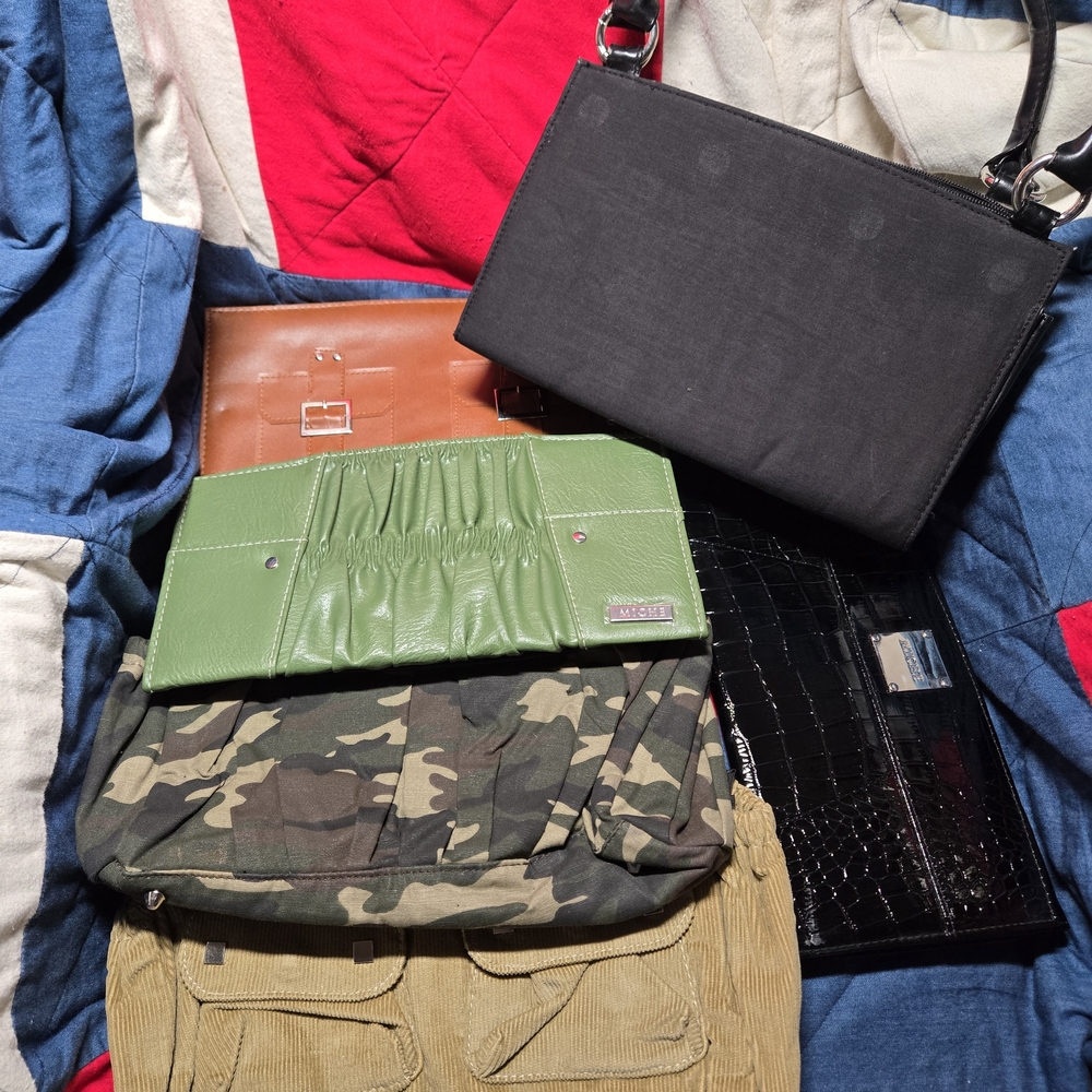 MICHI Black and Green Men's Messenger Bag